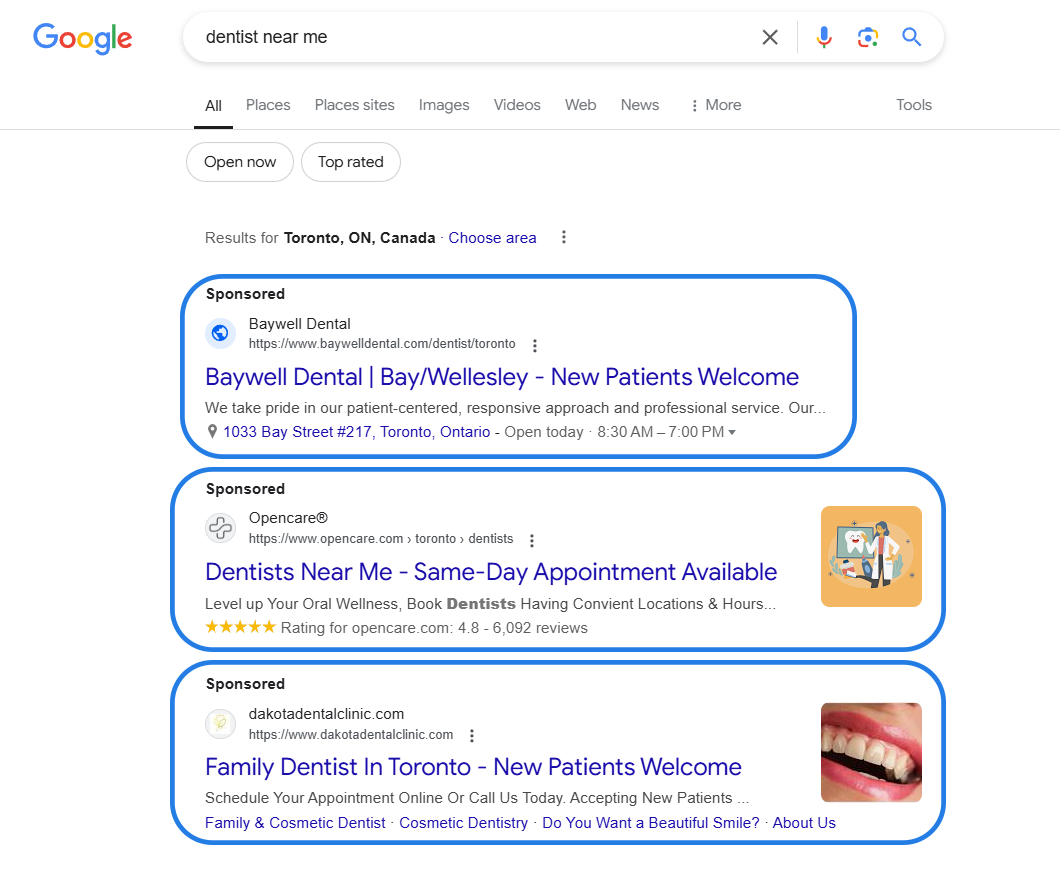 Dentist near me Google ranking